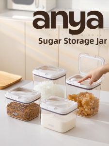 anya | Food Grade Sugar Storage Container with Spoon Ice Yellow Sealed Moisture-Proof