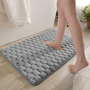 Miumiu Fluffy Absorbent Bath Mat Non Slip Thick Bathroom Mat for Floor 60X40 cm Shower Rug
