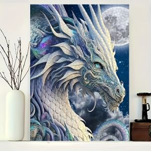 Kayou | 500/1000 Pieces Jigsaw Puzzle Silvery Dragon Jigsaw Puzzle Educational Toy for Kids Children s Games Christmas Gift