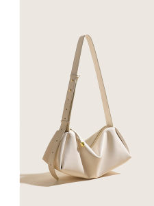 Casual White Leather Crossbody Bag Womens Single Shoulder Satchel Soft British Style Fashion Bag for Young Women