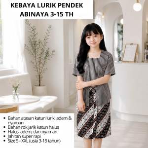 SET KEBAYA LURIK ANAK LENGAN PENDEK ABINAYA LURIK KATUN HALUS