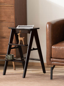 Home Use Folding High Foot Stool Three Step Ladder Shoe Changing Stool Two in One Multi Functional Furniture Leisure Chairs And Tables