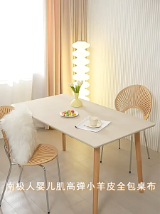 CozyJoy PU Lambskin Fully Covered Table Cloth Waterproof Oilproof Anti Scalding Table Cover Alas Meja 小羊皮全包桌布防烫防水免洗防油污台布