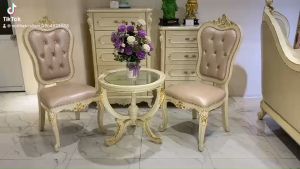 BỘ BÀN TRÀ 2 GHẾ THƯ GIÃN DÁT VÀNG TÂN CỔ ĐIỂN NHẬP KHẨU 939