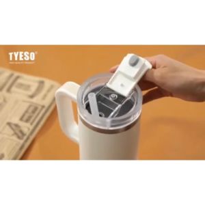 Tyeso 900ml/1200ml  Tumbler for hot and cold Car cup Khaki Stainless vacuum insulated tumbler Travel Mug With Straw