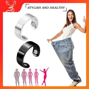 Cincin Titanium Tahan Karat Sederhana Kesehatan Pijat Jari Magnetic Ring Anti Snoring