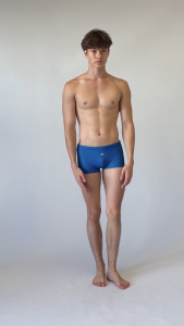 กางเกงว่ายน้ำสีน้ำเงินทรงเต็มตัว BLUE SWIMTRUNKS
