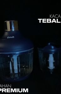 FINITO Chopper Kaca 06 L + 2.5 L dengan 4 Pisau Baja Tahan Karat 2 Tingkat Kecepatan