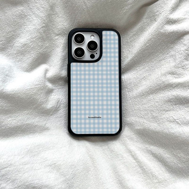 001%20%7C%20Delicate%20Blue%20Plaid%20Silicone%20Phone%20Case%20for%20iPhone%2011-17%20Series%20-%20Image%202