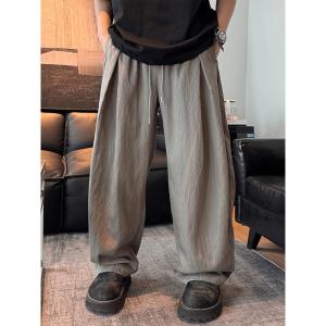 Quần Dài Vải Lanh Rộng Rãi Mùa Hè Mỏng Phong Cách Mỹ Thường Ngày Chống Nhăn Cho Nam Quần Dài Ống Rộng Thoải Mái Thoáng Khí