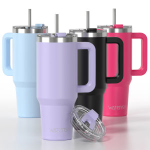 30/40oz Tumbler With Handle and Straw Large Capacity Stainless Steel Thermal Cup for Coffee Double Vacuum Insulated Mug