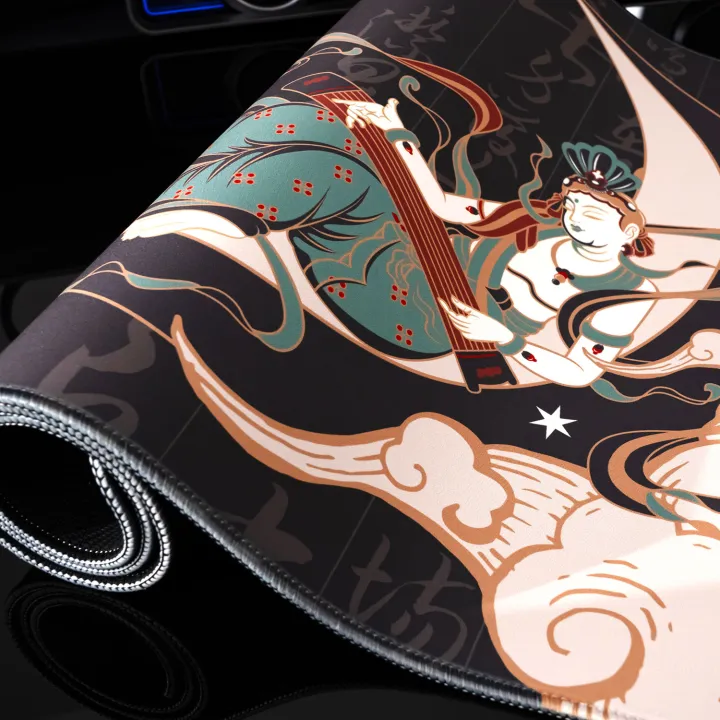 Akko | Akko Dunhuang Mouse Pad Rubber Mousepad Desk Pad Gamer Computer Accessories Thick Seam Edge for Office Gaming Large Size 900x400