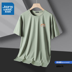 Jeanswest Mens Short Sleeve T-Shirt Sporty Lightweight Breathable Summer 2025 New Style Loose Fit Quick Dry round Neck Tee