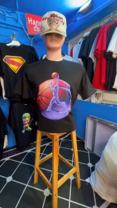 Kaos Pria Model Terkini Trending Motif 3D Bahan katun 24s Basket Ball  H0744