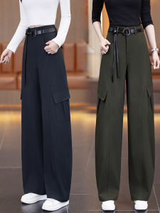 High Waist Wide Leg Pants Womens Casual Style Multi Pocket Workwear Spring Autumn New Fashion Slimming Versatile Long Straight Leg Trousers
