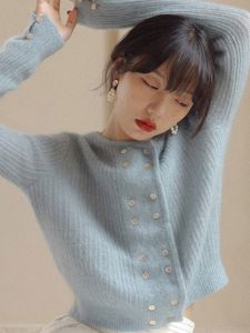 Vintage Double-breasted Mohair Knit Cardigan