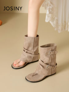 Josiny | Wedge Heel Buckle Ankle Boot Sandal