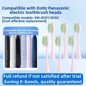 Doltz Panasonic EW-DC01 Electric Toothbrush Head Replacement Medium Nylon Bristles Deep Cleaning Oral Care Beauty Instrument