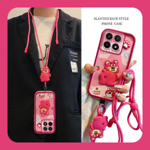 เคสโทรศัพท์ Phone Case Xiaomi 14T Xiaomi 14T Pro Xiaomi14T Pro 5G ใหม่การ์ตูนน่ารักแฟชั่นรูปหมีสตรอเบอรี่ Hello Kitty เคสตุ๊กตาภาพสามมิติพร้อม2025สายคล้องแบบคาดตัว