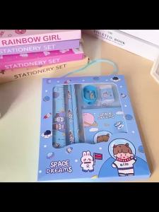 6 In 1 Stationery Set Cute Kids School Set Birthday Present Party Bag Writing Basic Tool Alat Tulis Kanak