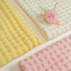 ผ้าวาฟเฟิลฟองยืดหยุ่นสีพื้น ผ้าทำมือ DIY สำหรับทำกระเป๋าและชุดเดรส TJ22673