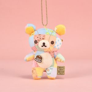 New Rilakkuma Plush Doll Pendant Patchwork Bear Plush Doll Pendant Keychain Toy Decoration Souvenir Gift