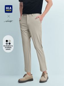 HLA | Business Casual Slim Fit Stretch Embroidered 9-Points Pants