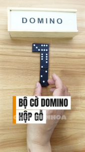 Bộ Đồ Chơi Cờ Domino Đen Có Hộp Gỗ Đựng Cờ Tiện Dụng