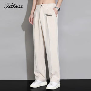 Summer Ice Silk Golf Pants Mens Summer Thin Loose Straight Wide-Leg Summer Pants Drape Golf Trousers