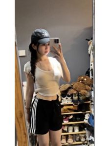 American Style Retro Casual Shorts Womens Three Bars Sports Pants High Waist Loose Straight Leg Wide Leg Pants Summer