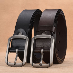 Genuine Leather Belt Fashion Mens Belt High-quality Jean Belt Square Buckle Pin Buckle Design Vintage Strap Waistband