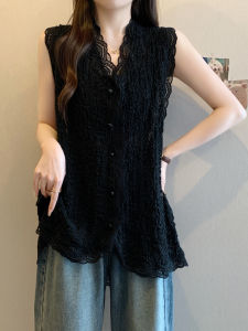 AIYITI | Plus Size Lace Hollow-out Loose Tummy-concealing Tank Top