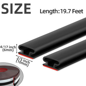 6M/1Roll Window Dustproof Soundproof Bedroom Door Weather Sealing Strip 10*6mm Self Adhesive Anti-Collision Sound Insulation