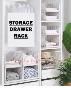 Modular Retractable Shelf / Storage Rack Drawer Clothes Closet Wardrobe organiser / Rainbow
