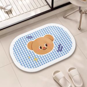 Bộ Thảm Phòng Tắm Bằng Bột Men Silicon Hình Gấu Bơ Thấm Hút Ẩm Nhanh Chống Trượt Đồ Dùng Nhà Tắm Thiết Kế Hoạt Hình Dễ Giặt