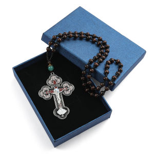 Gold Plated Pectoral Cross Christian Church Crown Necklace For Women Men Priest Crucifix Orthodox Baptism Gift Religious Icons