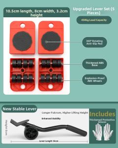 EVERTE | Heavy Furniture Moving Roller Dolly for Bed Fridge Washer Displacement