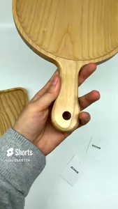 Khay gỗ tự nhiên ECOHUB Thớt gỗ hình chữ nhật thấp cạnh có tay cầm tiện dụng nhiều size Đĩa gỗ để bày đồ ăn decor chụp ảnh