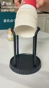 JS SHOP Cups Dispenser Rack Shelf ABS Disposable Cup Storage Space Saving Home Organization Disposable Cup Holder