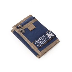 กระเป๋าผ้าใบ 3 ช่อง กระเป๋าใส่เหรียญชาย กระเป๋าใส่เหรียญแบบพับสั้น กระเป๋าใส่เหรียญสไตล์เกาหลี กระเป๋าใส่เหรียญสำหรับเยาวชน