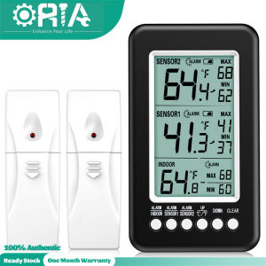 ORIA Digital Refrigerator Thermometer Freezer Temperature Meter Monitor Large LCD Screen Room Thermometer Gauge Indicator Min and Max Records for Home Office Bedroom Kitchen Bars Cafes