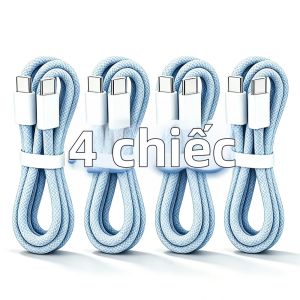 NNBILI 4 Chiếc Cáp Sạc Nhanh USB Type C Sang USB C Bằng Nylon Bện PD 60W Cho iPhone & Samsung - Phụ Kiện Sạc Nhanh