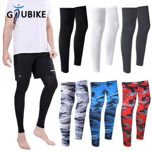 GTUBIKE 1 Pair Summer Running Cycling Legs Sleeve Ice Silk UV Protection Compression Non-Slip Leg Warmer Cooling Sport Gear