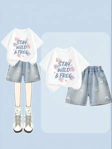 JS | Thin Summer Outfit For Girls Shorts and T-Shirt