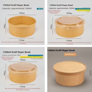 Microwavable Leakproof Round Food-Grade Kraft Paper Bowl