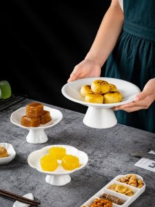 White Dessert Plate Chinese Style Pastries Cake Small Snacks Dish Hotel Special Utensils Club Western Cuisine Commercial Use