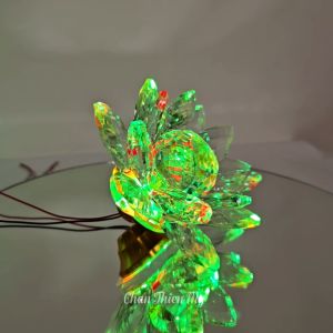 Đầu Đèn Hoa Sen Pha Lê Gắn Lư Đồng Có Sẵn Led Nhiều Chế Độ CHÂN THIỆN MỸ Trang Trí Bàn Thờ Gia Tiên