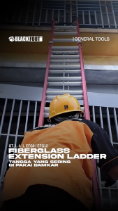 Tangga PLN Fiberglass Extension 4mm Anti Listrik 6x2 - 8x2 Steps Sliding BLACKFOOT GT.1.4.1.EFG9 GT.1.4.1.EFG12