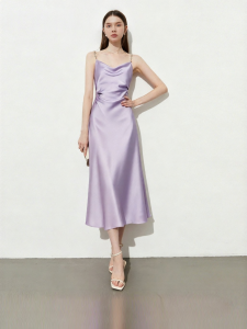 D-PLAY | Flattering Satin Spaghetti Strap Dress