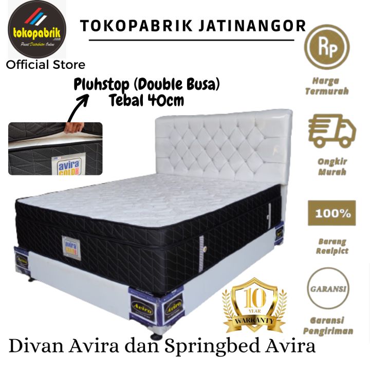 Kasur Springbed Avira Plushtop (Double Busa) Tebal 40cm Matras